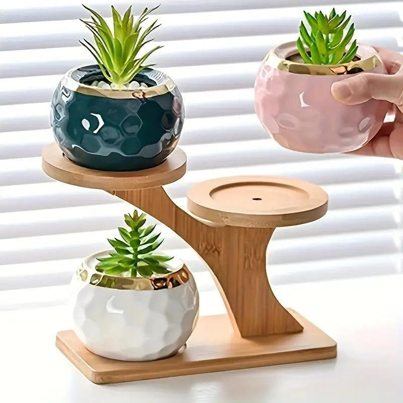 BloomStand - Soporte Multifuncional para Plantas con Doble Nivel y Diseño Portátil