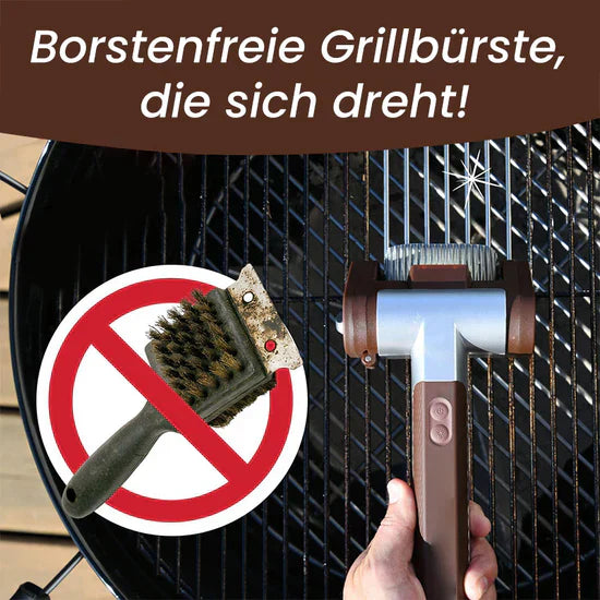 Limpiador de parrilla eléctrico inalámbrico y sin pelos metálicos