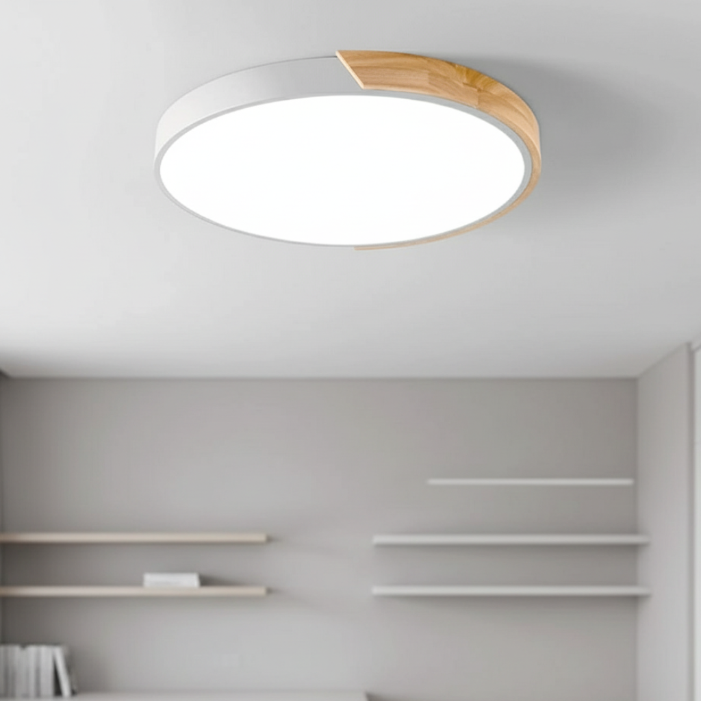 Luz de Techo Empotrada de Madera Splice - Diseño Moderno Japandi Regulable