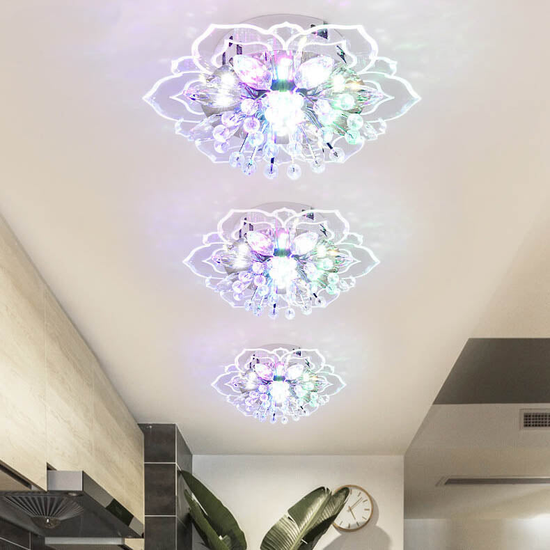GlowPetal | Luz de Techo de Cristal LED | Forma de Flor, Cambio de Color RGB y Eficiencia Energética