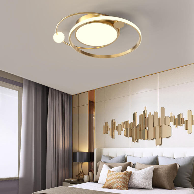 Moderna Lámpara de Techo LED con Diseño Circular para Sala de Estar y Dormitorio