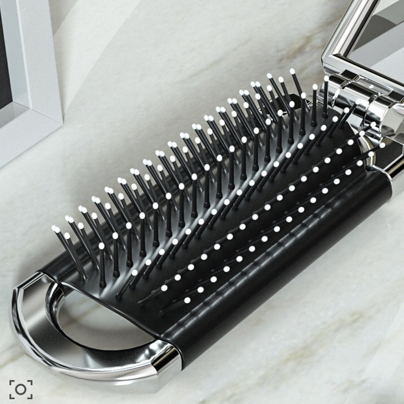 Espejo de Viaje MirrorFlex con Cepillo para el Cabello | Plegable y Compacto | Estilo Práctico en Movimiento