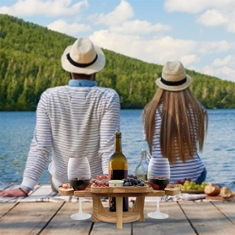 Mesa bandeja plegable para servir bocadillos al aire libre