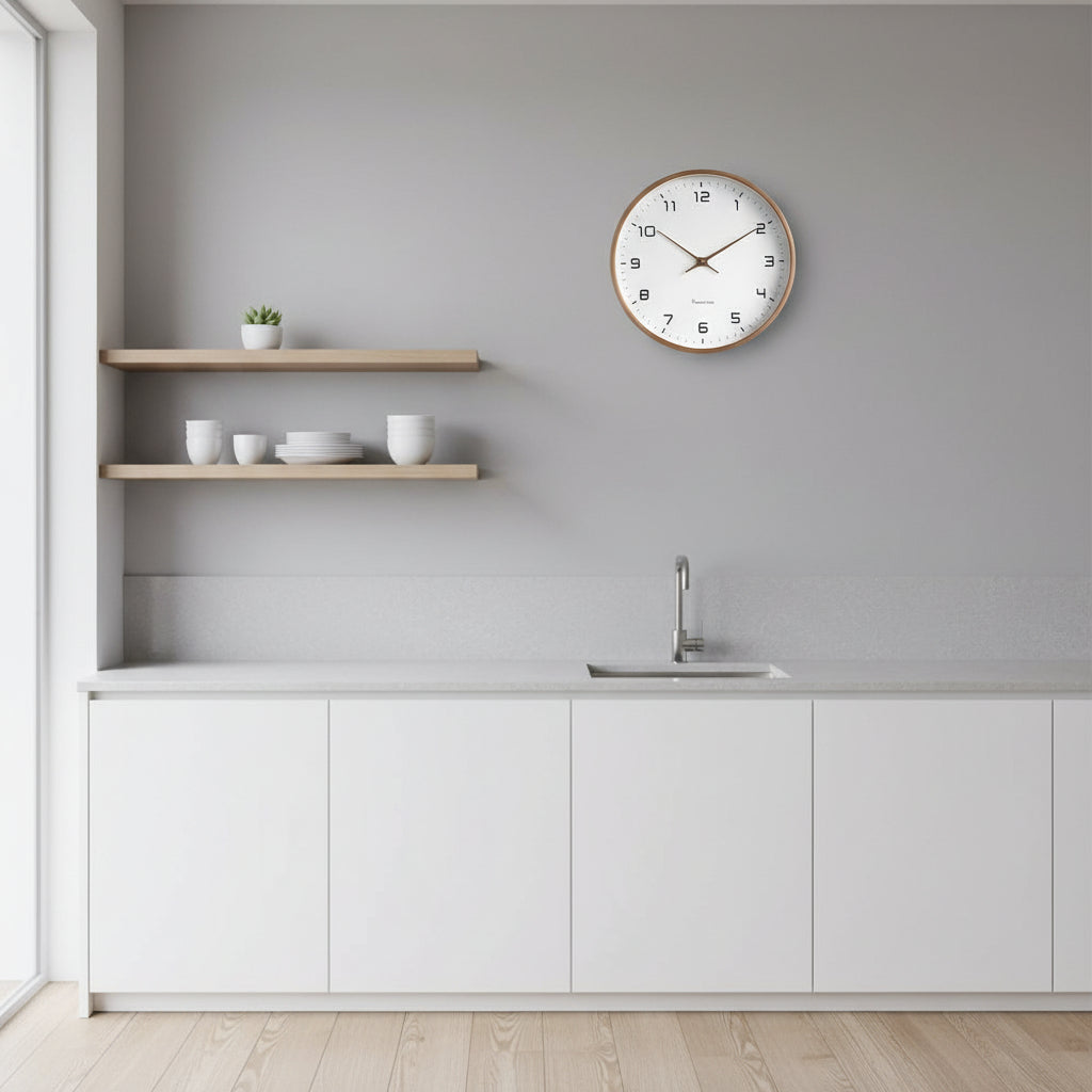 Reloj de pared de madera escandinavo Claryo Diseño minimalista