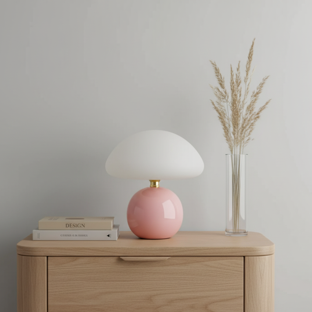 MushGlow | Lámpara de Mesa de Hongo Brillante y Juguetona para Dormitorio o Sala de Estar