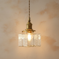 Colección Savoy | Lámpara Colgante de Vidrio con Acabado Texturizado, Estilo Vintage para Iluminación de Cocina