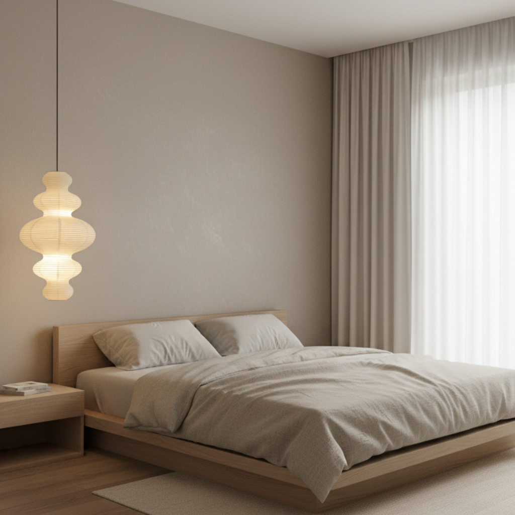 Lámpara Colgante de Papel de Arroz Hecha a Mano - Iluminación Elegante para el Hogar