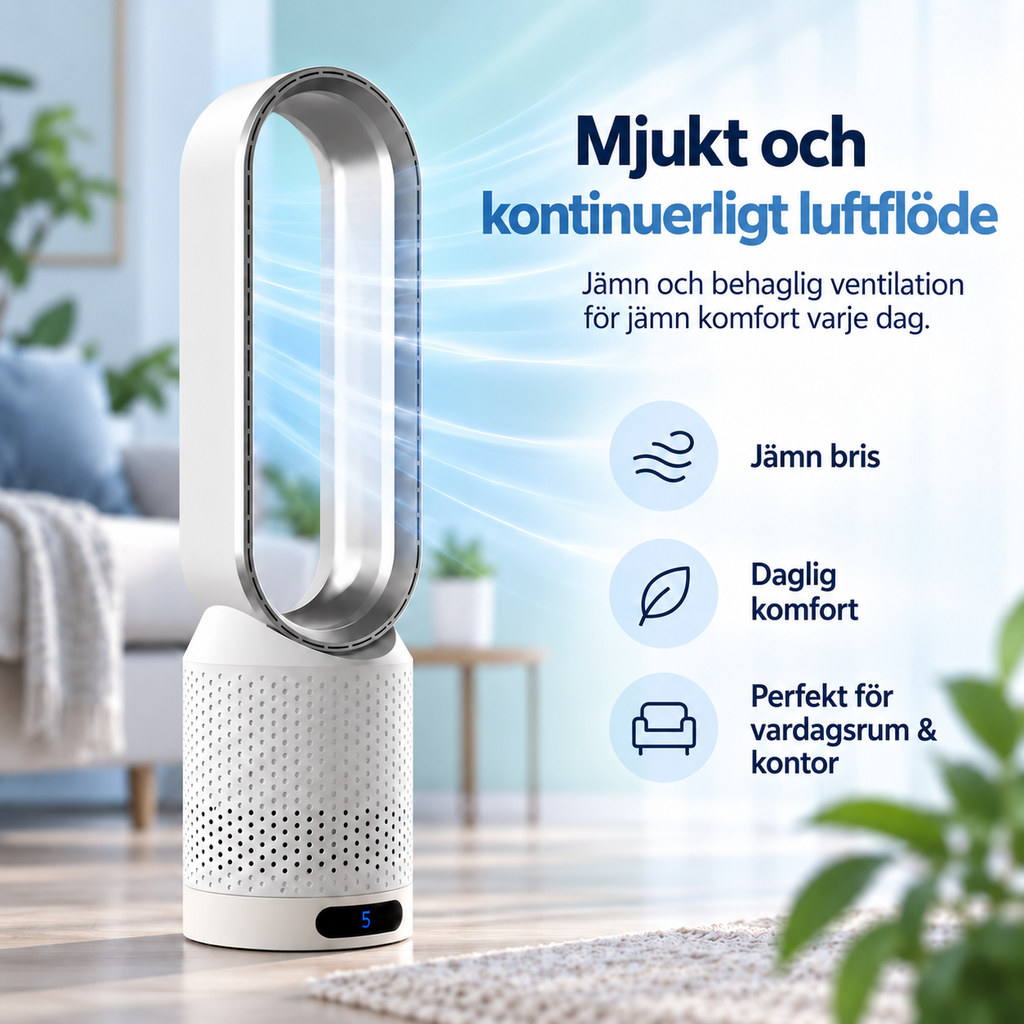 AirPure – Ventilador de torre sin aspas (< 32 dB)
