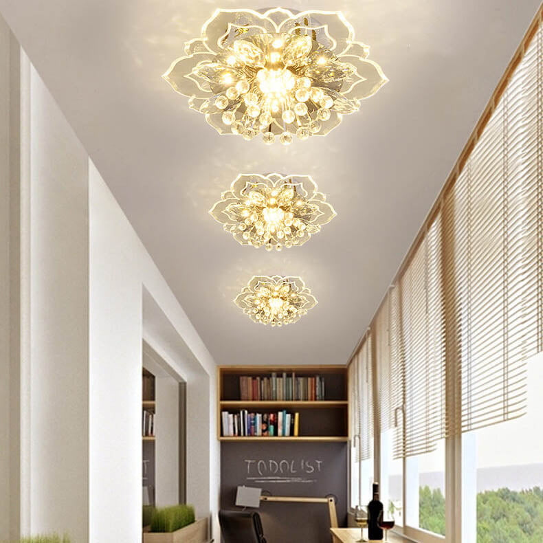 GlowPetal | Luz de Techo de Cristal LED | Forma de Flor, Cambio de Color RGB y Eficiencia Energética