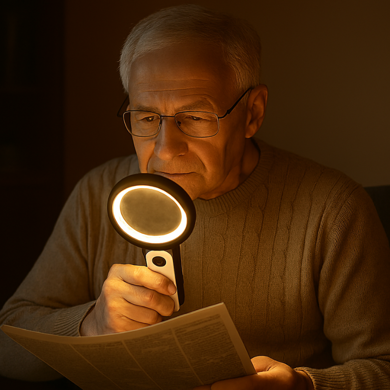 Lupa con Iluminación LED y Niveles de Luz Ajustables para una Lectura Clara