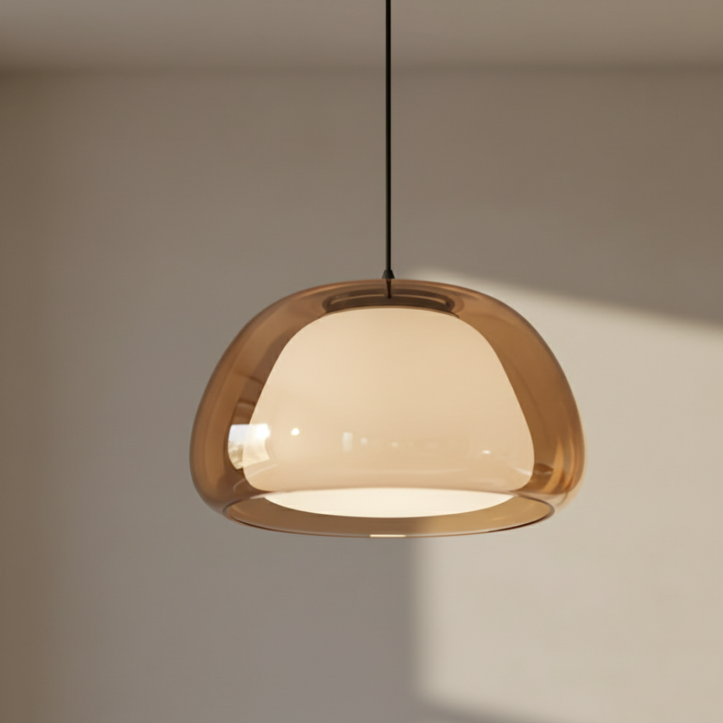 Lámpara Colgante de Vidrio Moderno - Diseño de Cúpula Ajustable para Isla de Cocina