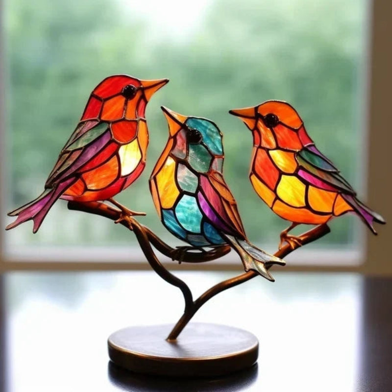 FeatherArt – Escultura de Pájaro Doble Cara para Decoración de Escritorio
