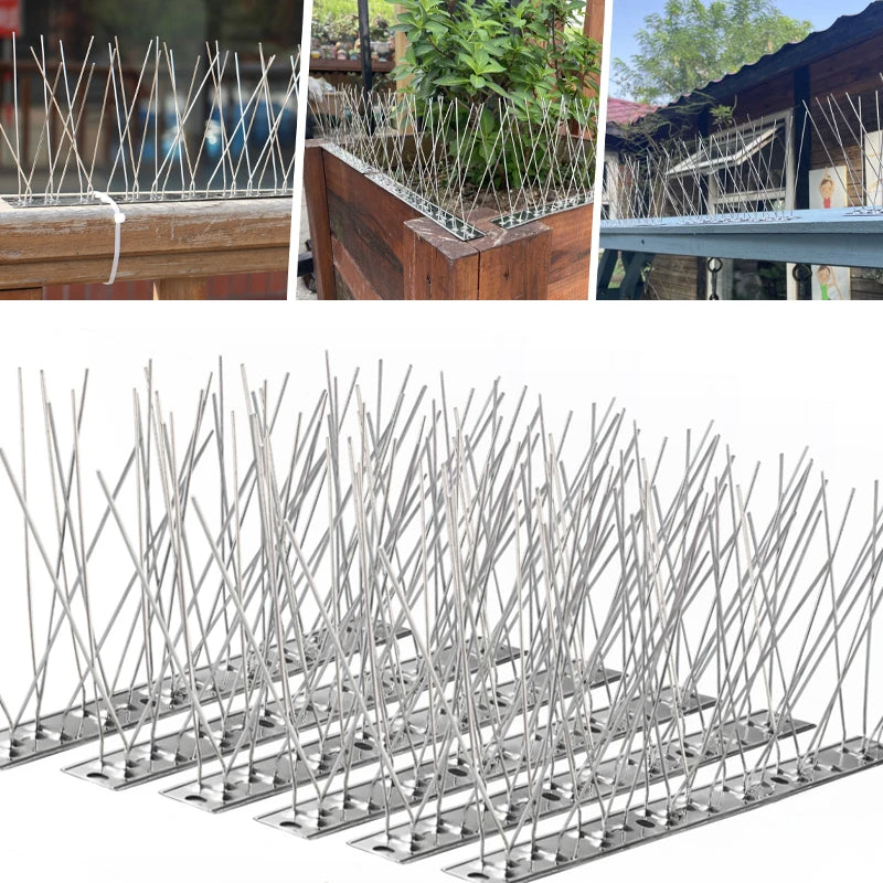 Picos Repelentes de Aves de Acero Inoxidable para Exterior