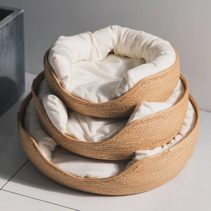 SnuggleBoo - Cesta de bambú elegante para mascotas