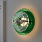 Vestalux - Aplique de Pared Bauhaus Antiguo con Acentos LED Coloridos para una Decoración Única