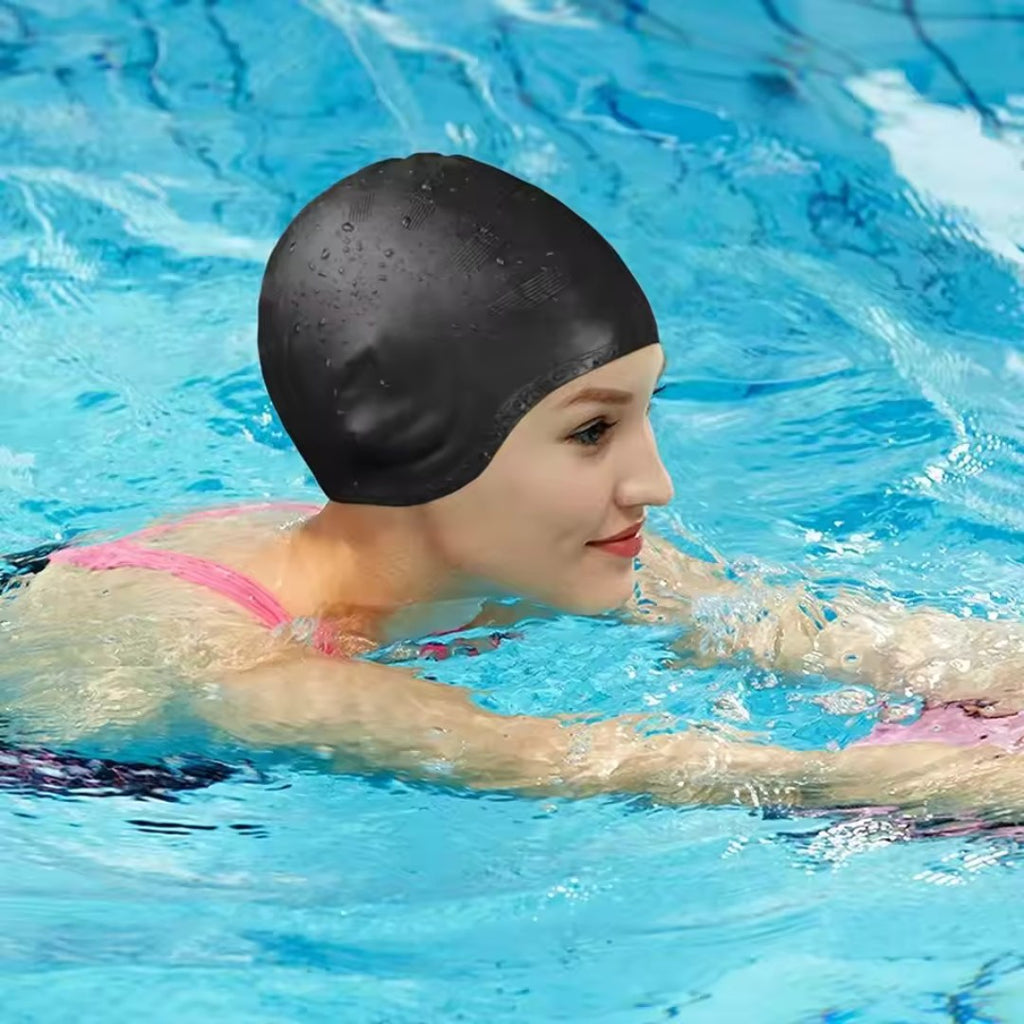 HydroFit – Gorro de Natación de Silicona con Protección para los Oídos