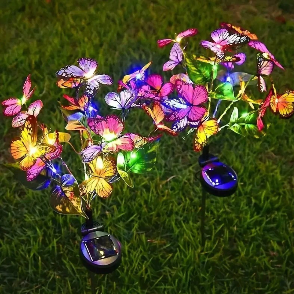 ButterflyGlow | Lámparas de Jardín Solar Coloridas y Elegantes para Patio y Jardín