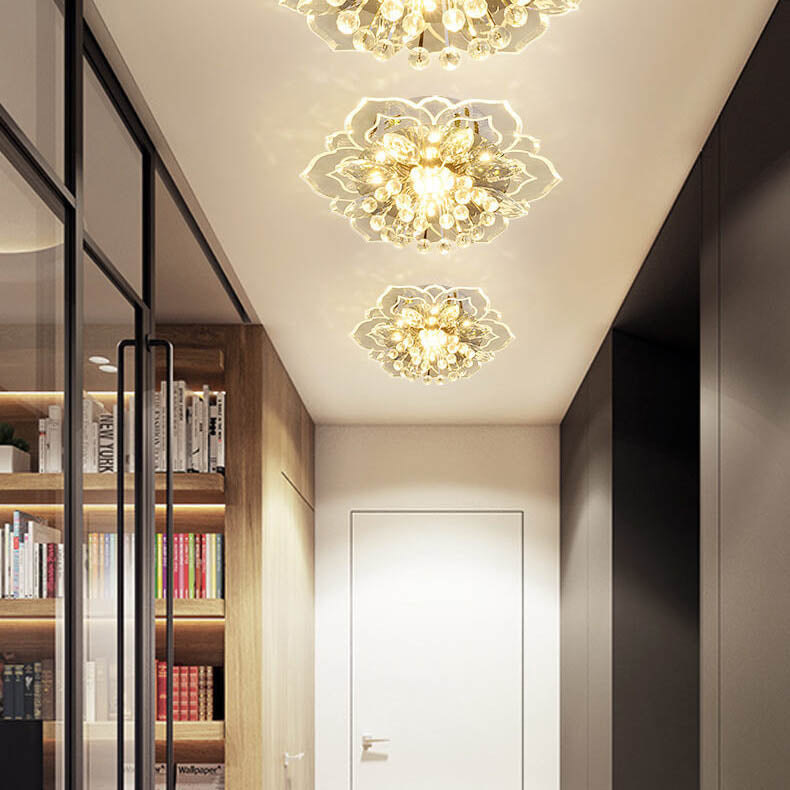 GlowPetal | Luz de Techo de Cristal LED | Forma de Flor, Cambio de Color RGB y Eficiencia Energética