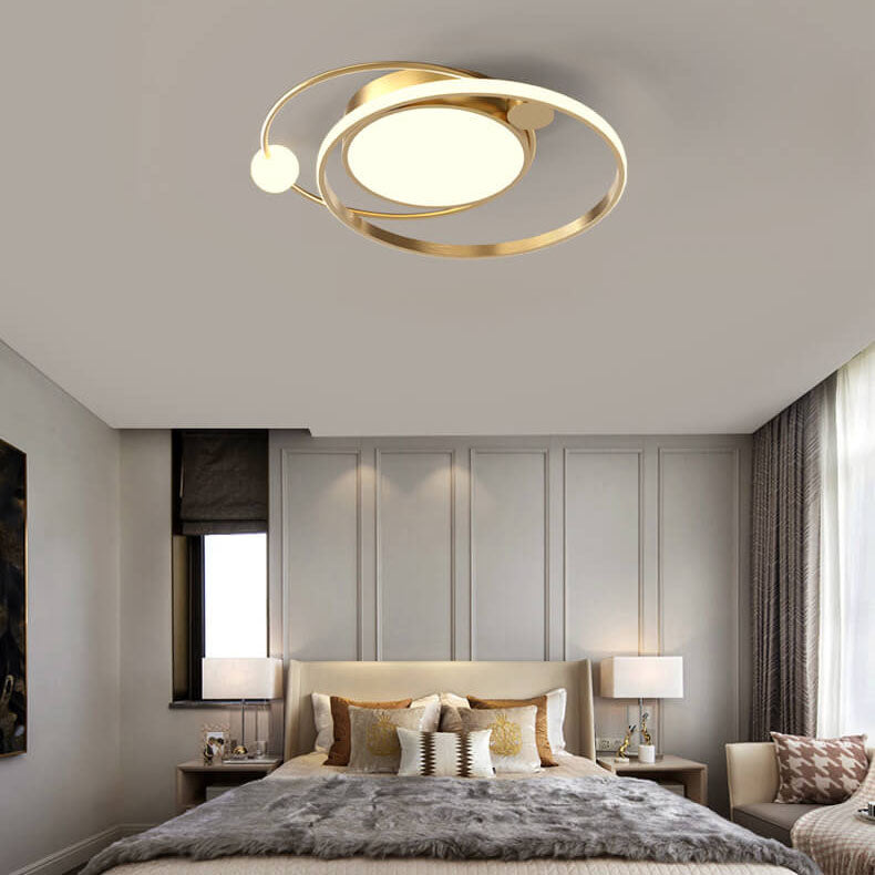 Moderna Lámpara de Techo LED con Diseño Circular para Sala de Estar y Dormitorio