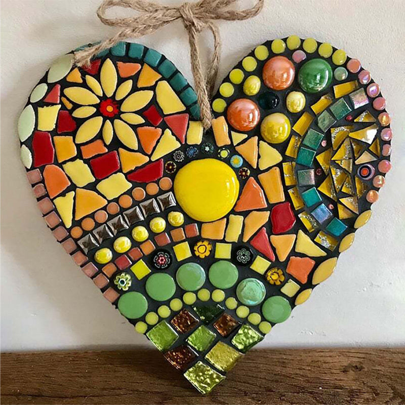 Gran Decoración de Corazón de Mosaico para Jardín
