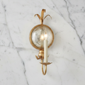 Apliques de Pared de Latón Elegantes con Espejo Antiguo y Luces de Candelabro