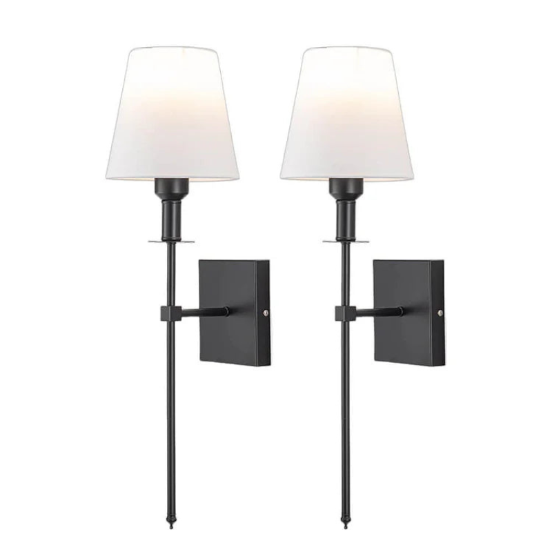 LumiSet – 2 lámparas de pared inalámbricas recargables con control remoto y luz LED