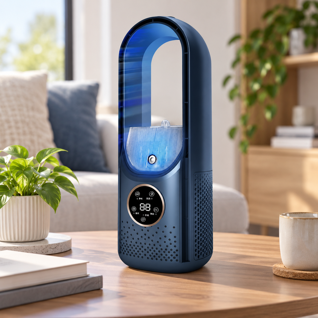 Refrigerador de aire portátil – Alimentación por USB – 6 velocidades – Para el hogar, la oficina y los viajes