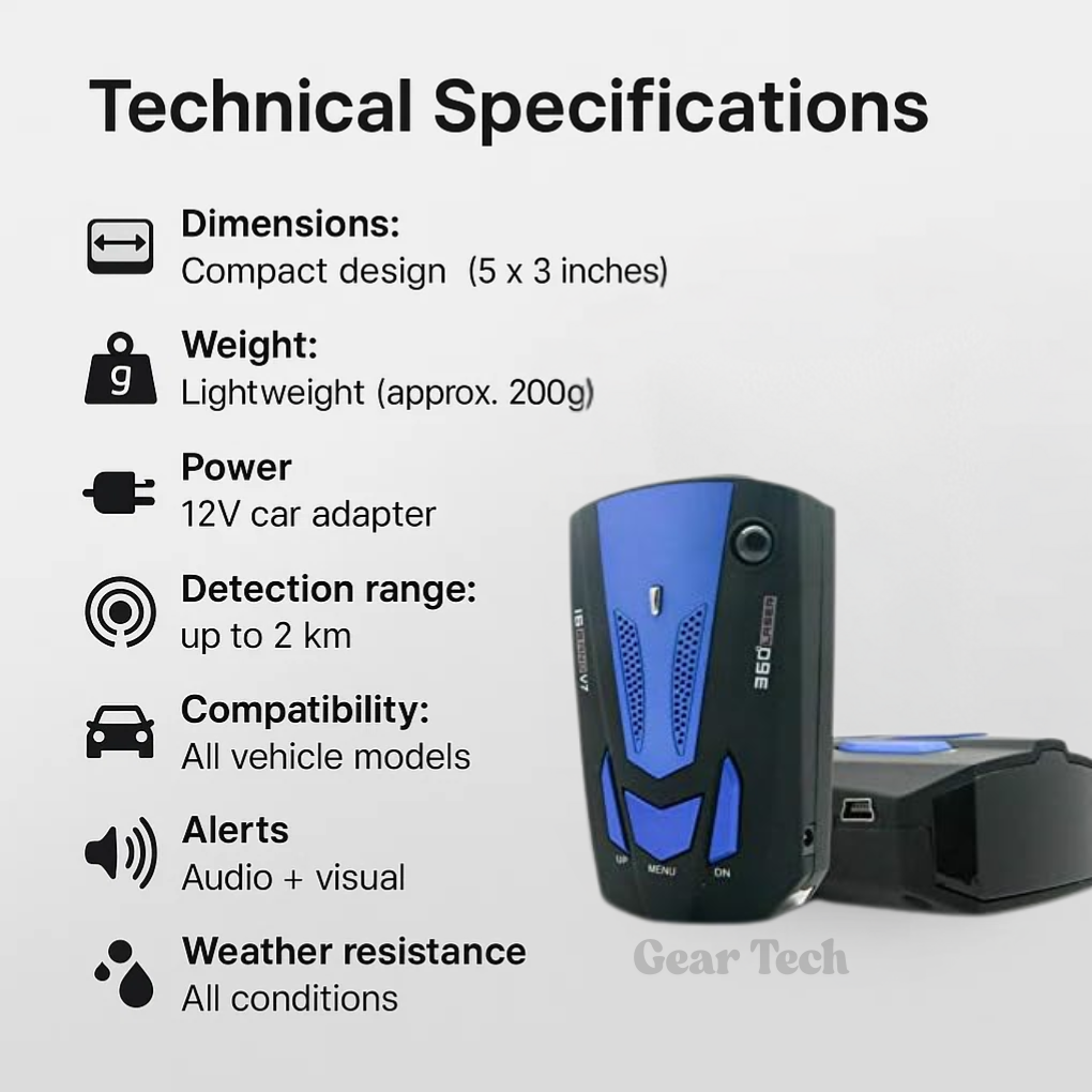 Detector de Radar en el Reino Unido – Detector de Cámaras de Velocidad Flash con Detección Precisa de Largo Alcance para una Conducción Segura