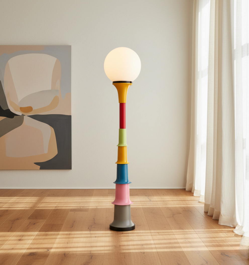 Lámpara de Pie Grande Vibrante - Iluminación Colorida para Interiores Modernos