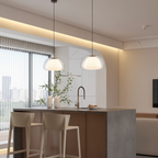 Lámpara Colgante de Vidrio Moderno - Diseño de Cúpula Ajustable para Isla de Cocina