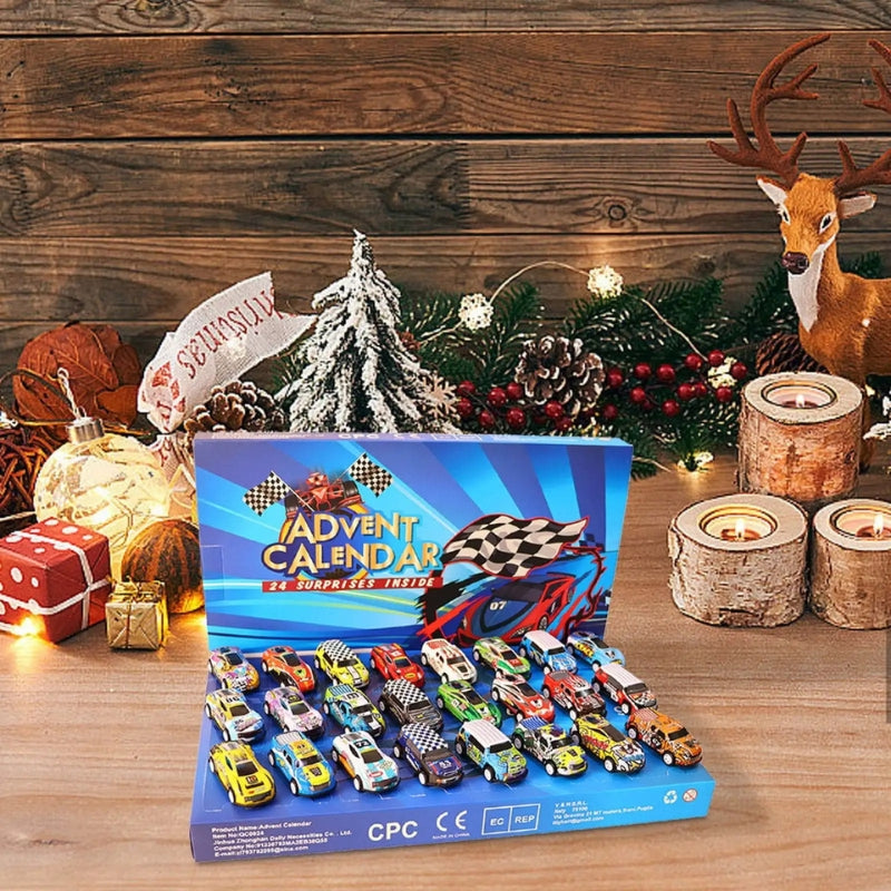 TurboTrack – Calendario de Adviento de Navidad con Mini Coches Juguete para Regalos