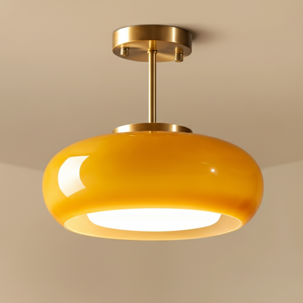 Lámpara Colgante Escandinava Minimalista - Elegante Iluminación de Latón y Vidrio