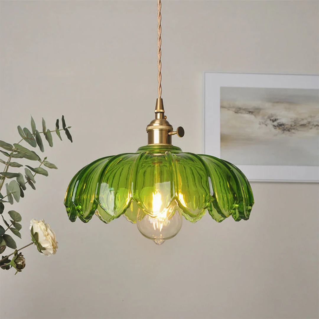 Verdina | Lámpara colgante de vidrio estilo floral