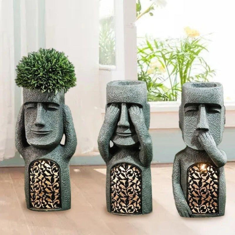 GlowPot – Escultura de maceta artística con LED solar