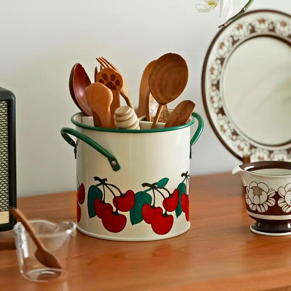Cesta de Almacenamiento de Utensilios Florales con Tapa Divisoria