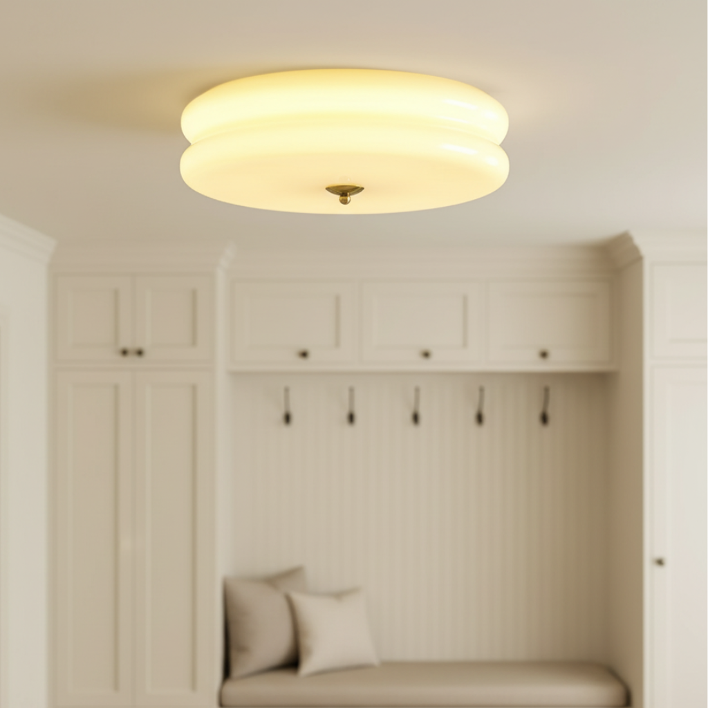 Luz de Techo Empotrada Elegante - Lámpara de Vidrio Estilo Art Deco con Ambiente Cálido