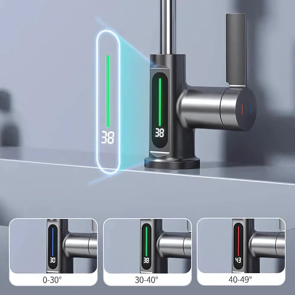 Grifo LED flexible para cocina y baño