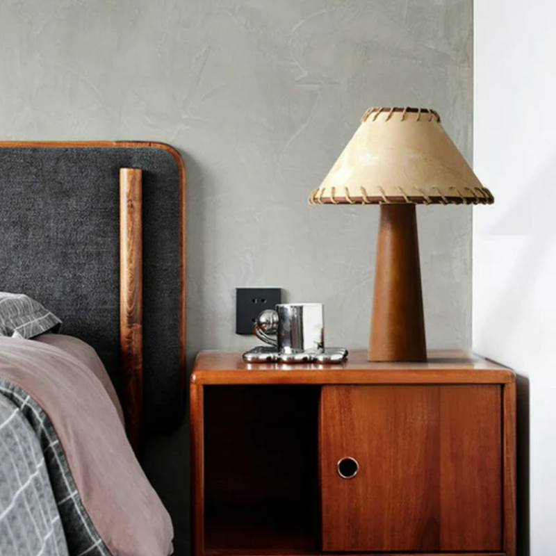 ZenWood | Lámpara de mesa LED de madera en estilo Wabi-Sabi de estilo japonés