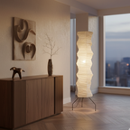 WabiSabi | Elegante Lámpara de Pie Orgánica Japonesa Moderna para la Sala de Estar