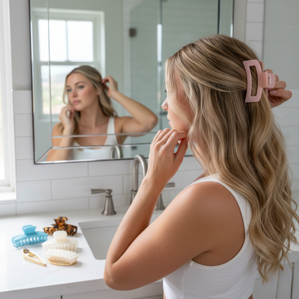 Juego de 5 pinzas para el pelo de acrílico