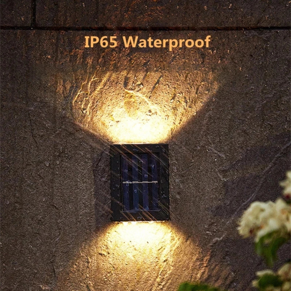 Luz Solar de Pared para Exteriores IP65 a Prueba de Agua | Luz LED Arriba y Abajo para Patio, Jardín y Jardín