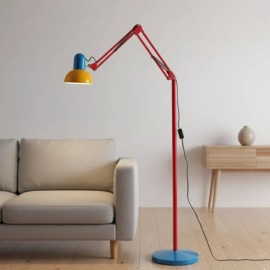 Lámpara de Pie Flexo Memphis | Lámpara de Metal Ajustable Moderna para Sala de Estar