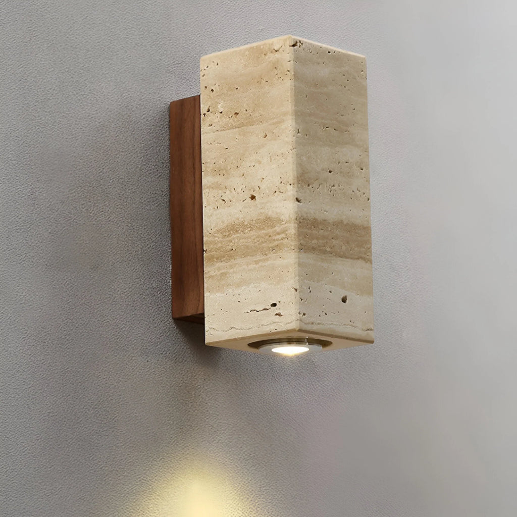 StoneLuxe – Luz de Pared de Travertino Natural