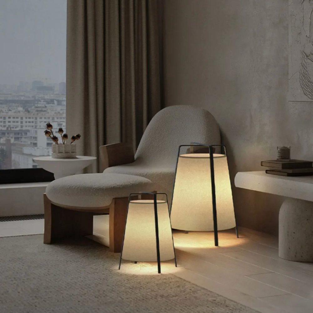 LumosShade | Lámpara de Pie y Mesa de Tela Moderna para una Ambiencia Elegante