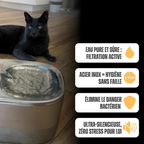 Fuente de agua para gatos de acero inoxidable