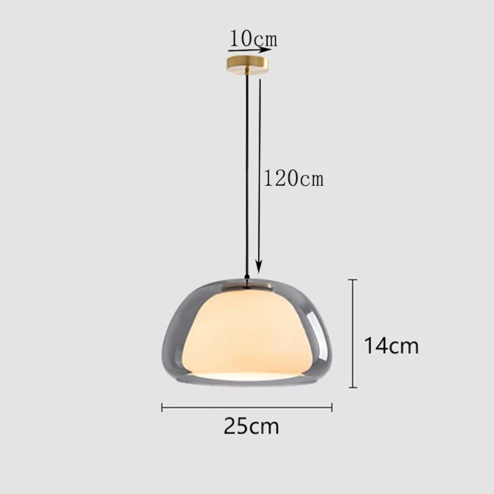 Lámpara Colgante de Vidrio Moderno - Diseño de Cúpula Ajustable para Isla de Cocina