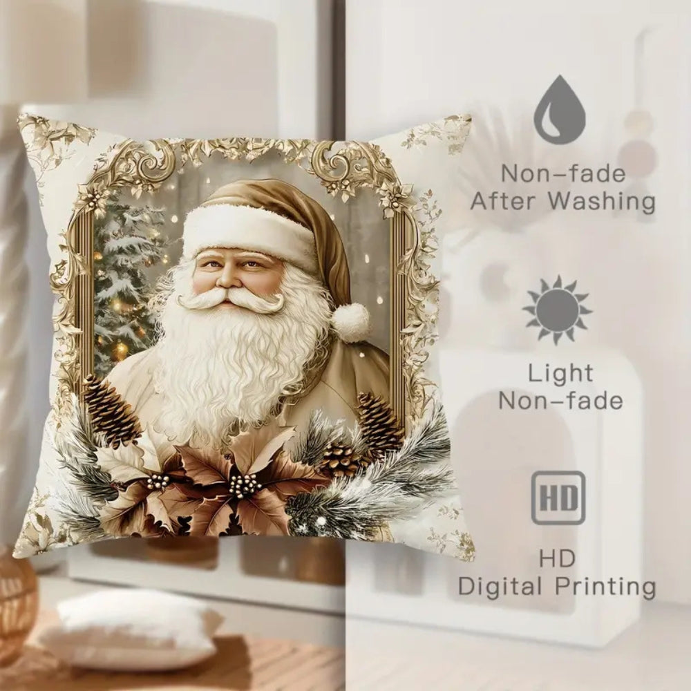 Fundas de Cojín de Terciopelo Dorado para Navidad