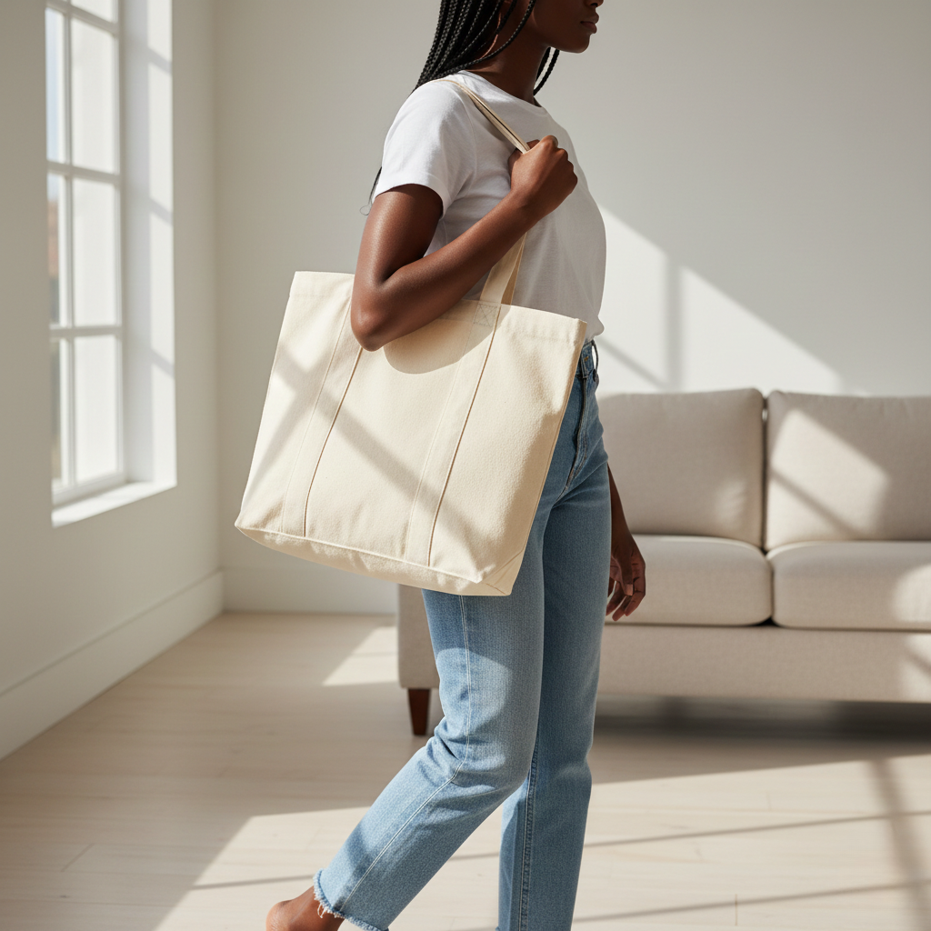 Bolso tote de lona natural