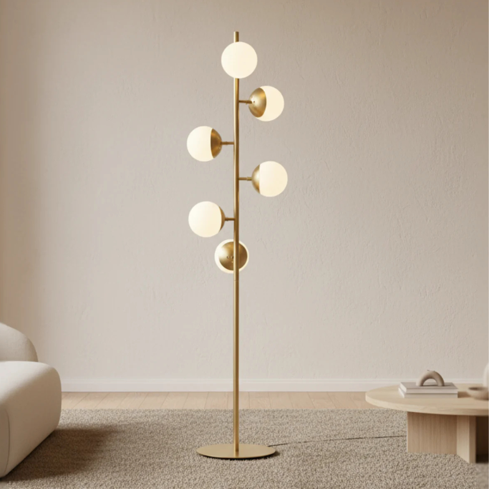SylvaraTree | Lámpara de Mesa y de Suelo Moderna y Elegante en Dorado para Decoración de Salón