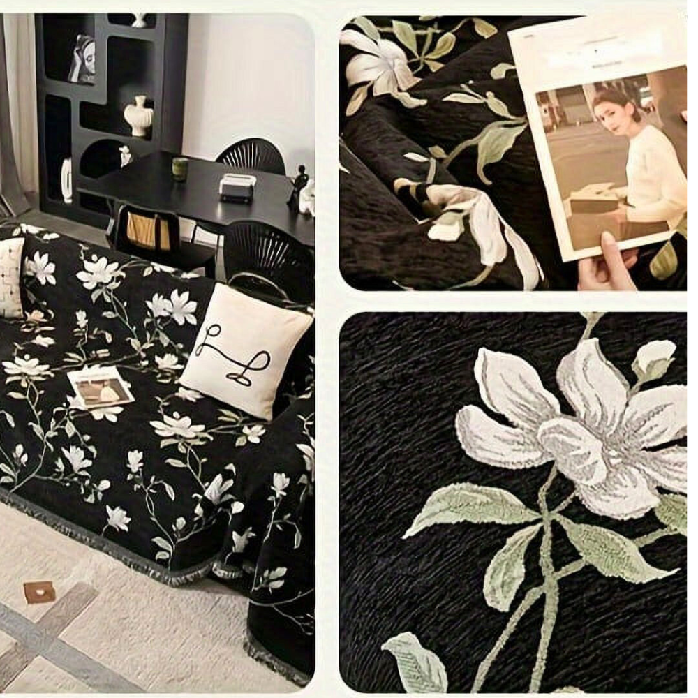 Funda de Sofá Chenille Floral Vintage